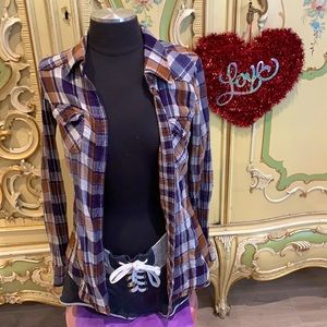 Vintage plaid button up shirt